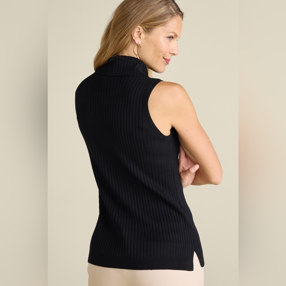 Soft Surroundings Soft Essential Ribbed Tia Turtleneck
Tank Top Black Sz L - Picture 3 of 9